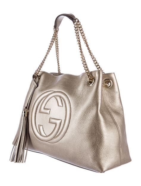 gucci black bag gold chain|gucci soho chain shoulder bag.